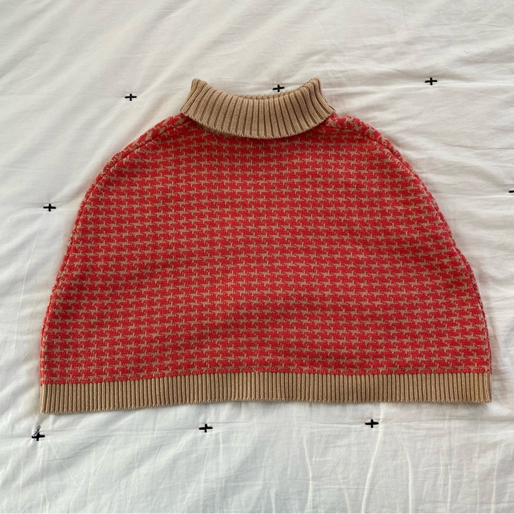 Janie And Jack Girls Houndstooth Cape Sweater Poncho Size 3T - Picture 4 of 5